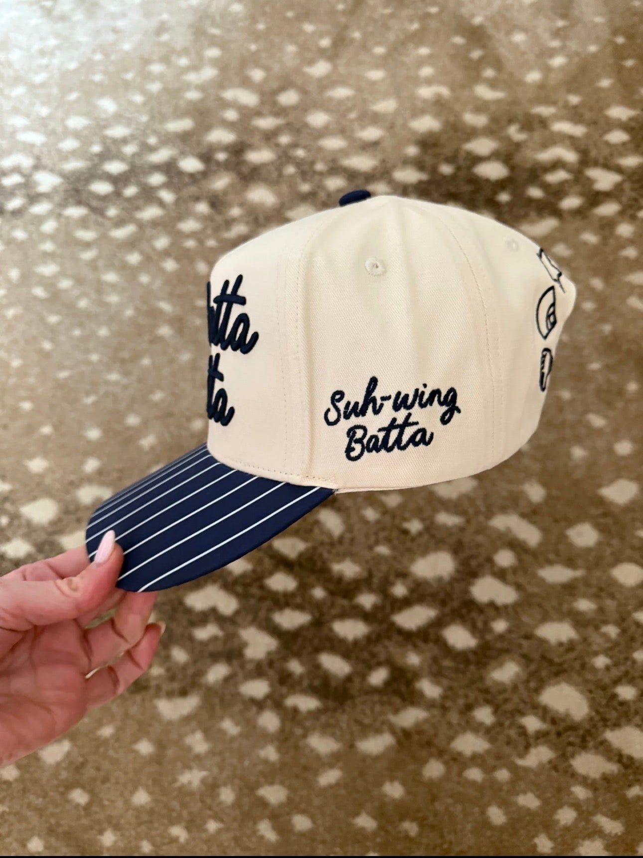 Navy Stripes Hey Batta Batta Hat