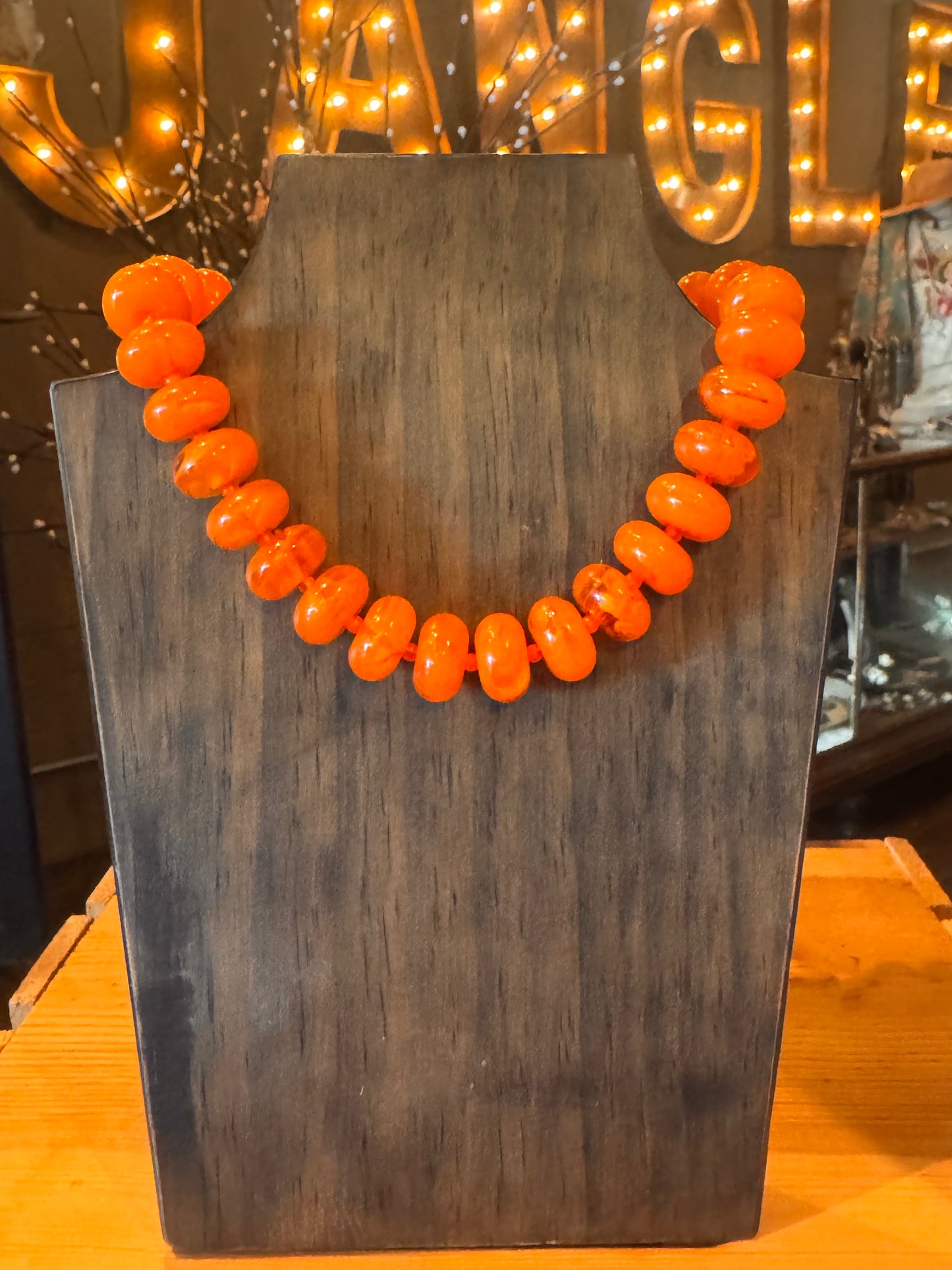 Orange Beaded Necklace