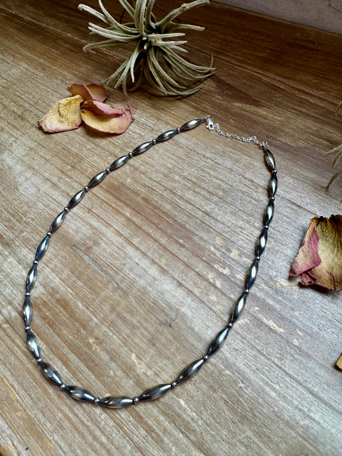 17 inch Torpedo Sterling Silver Pearls