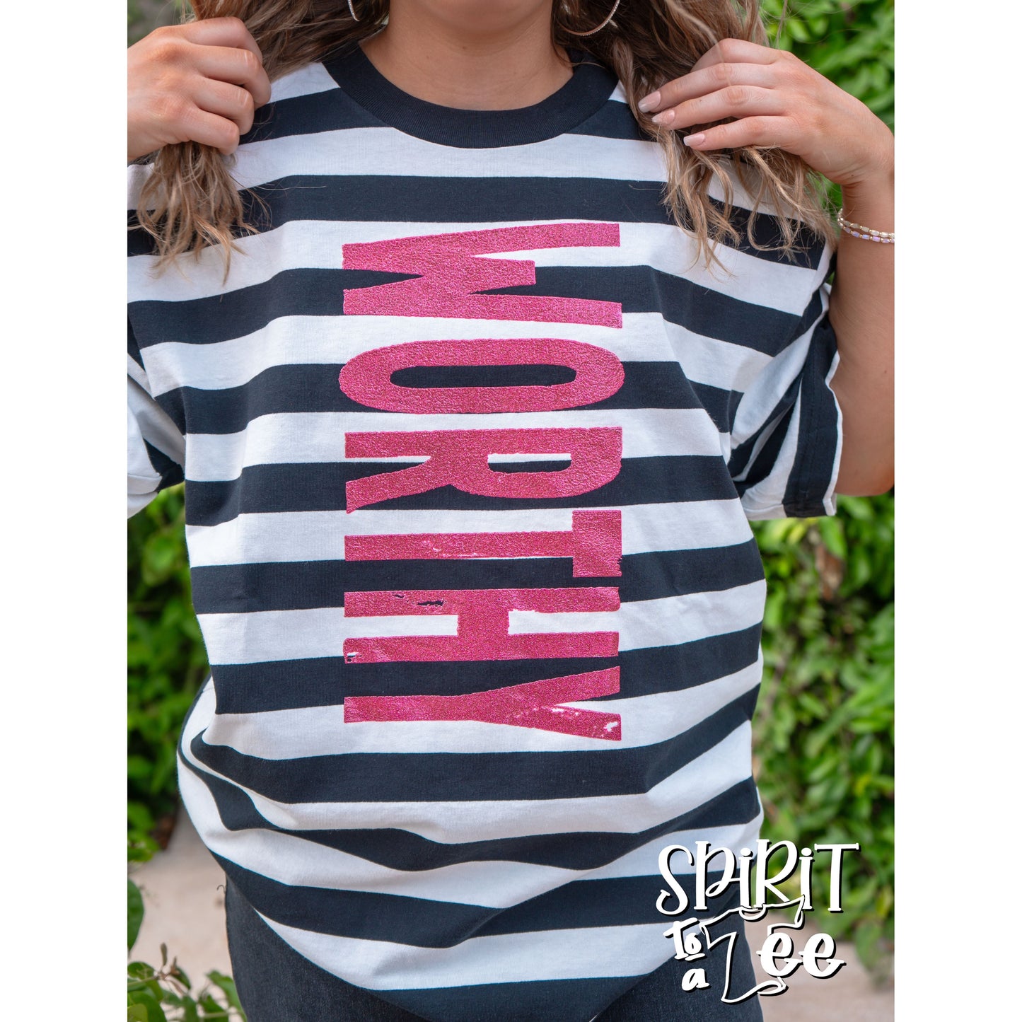 Worthy Striped Jesus Tee