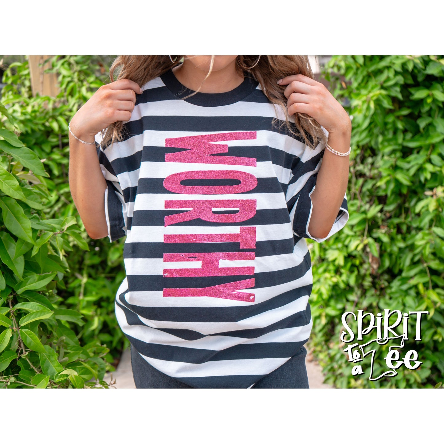 Worthy Striped Jesus Tee