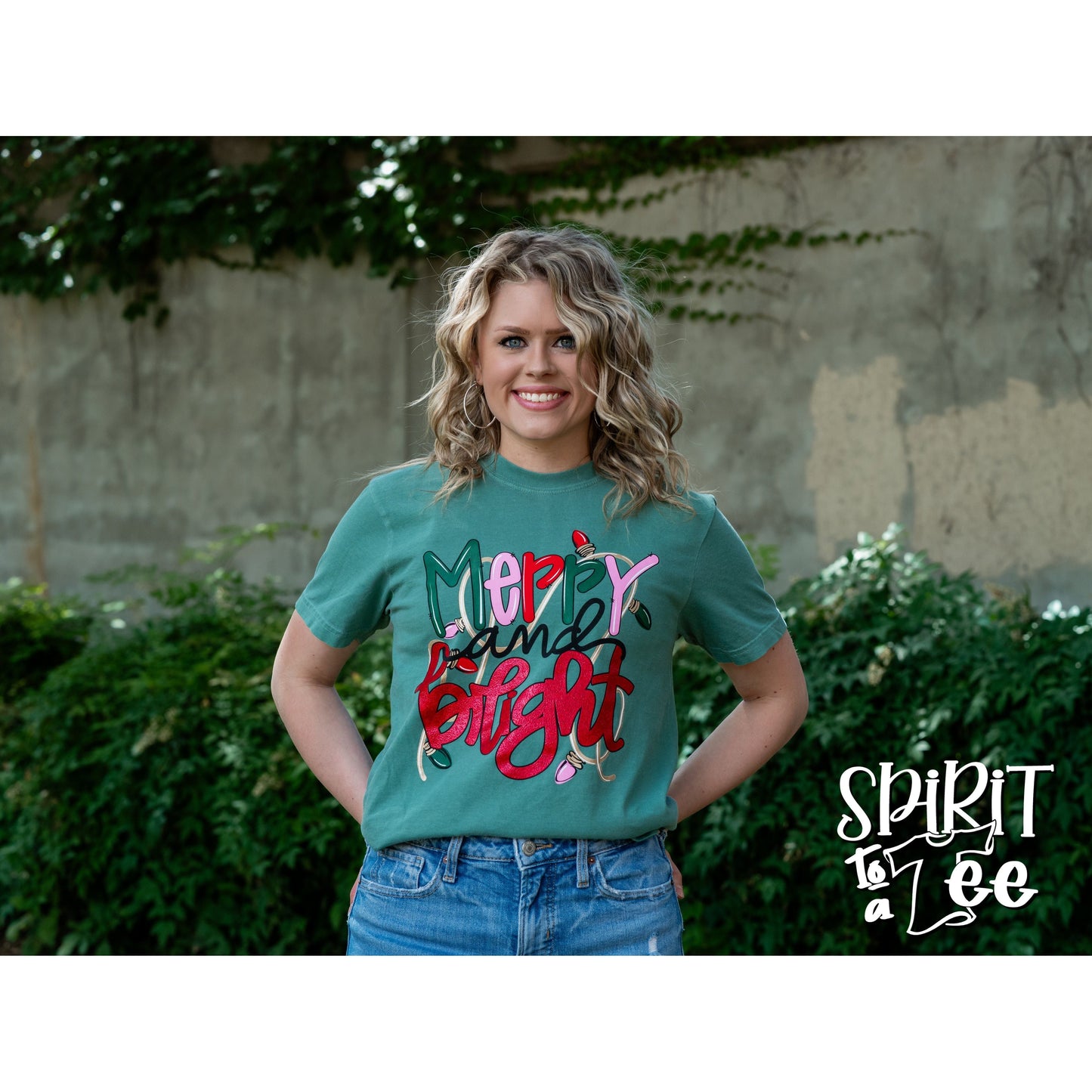 Merry & Bright - Comfort Colors Christmas Tee