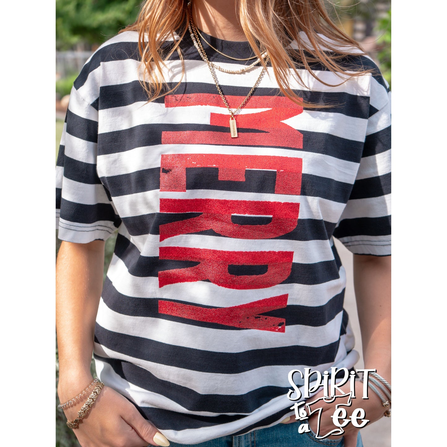 Merry Striped Christmas Tee