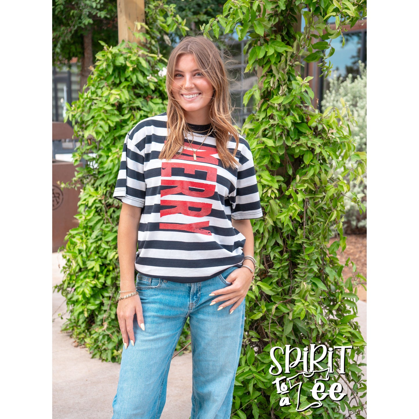 Merry Striped Christmas Tee