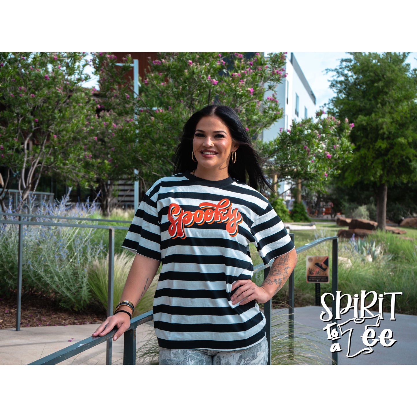 Spooky - Halloween Striped Tee