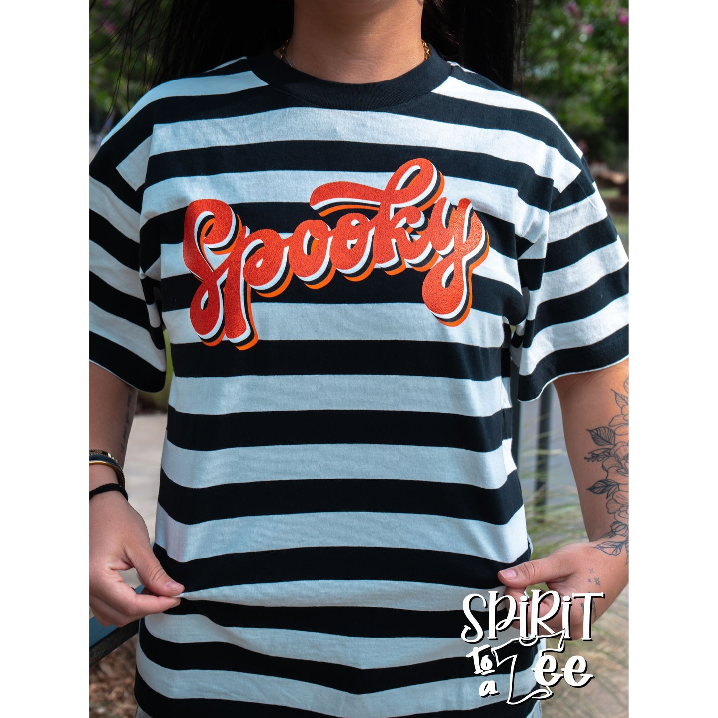 Spooky - Halloween Striped Tee
