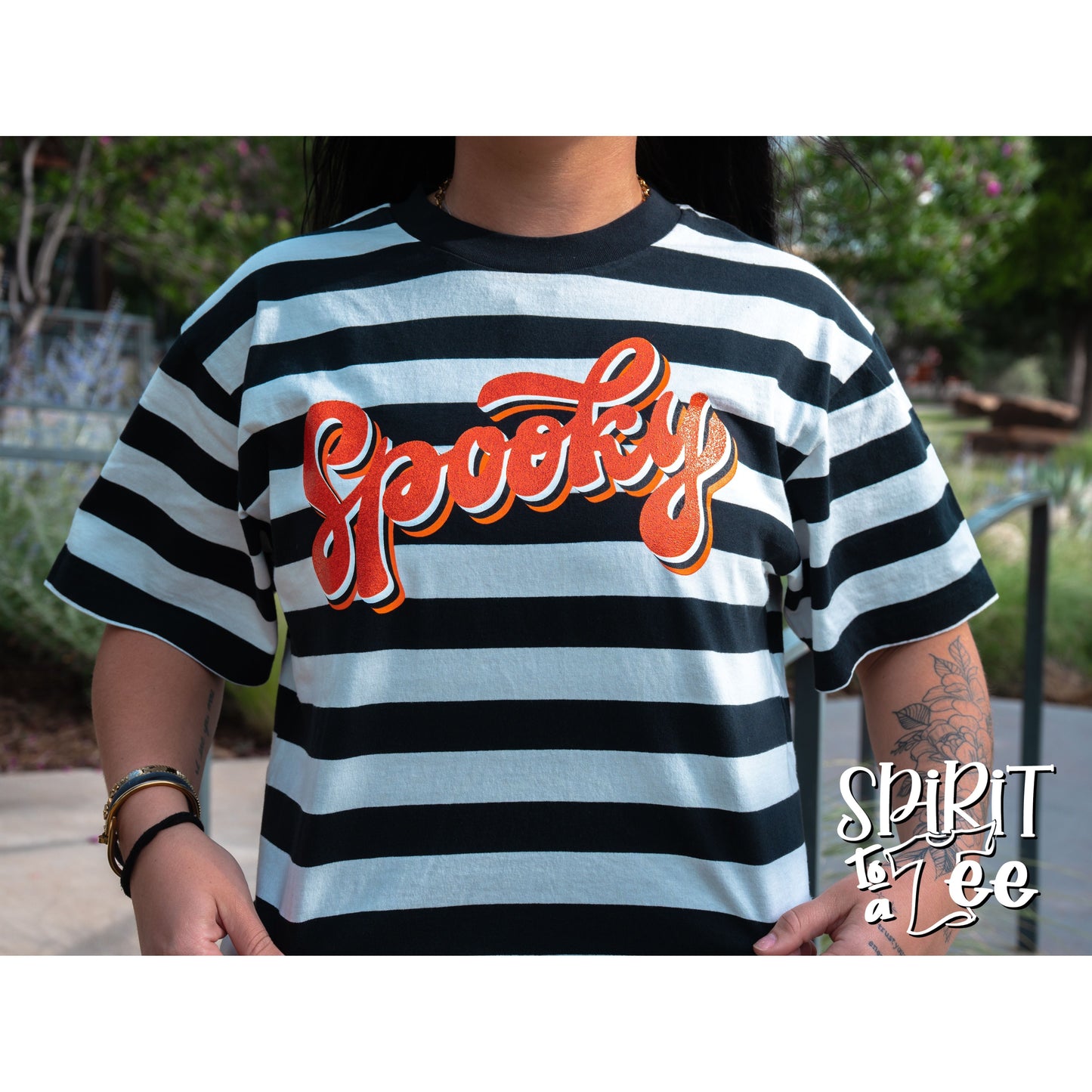 Spooky - Halloween Striped Tee