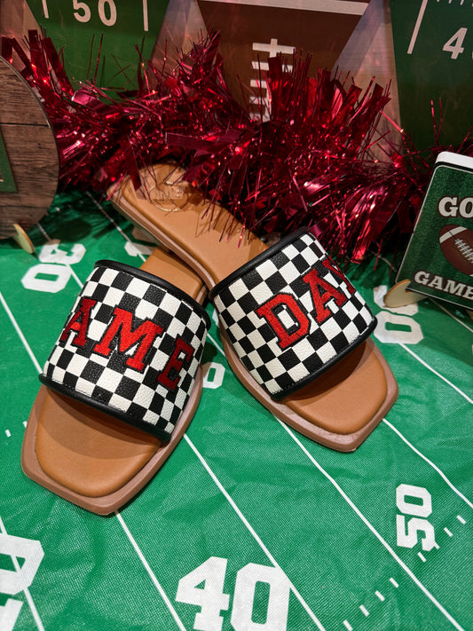 Game Day embroidered sandals