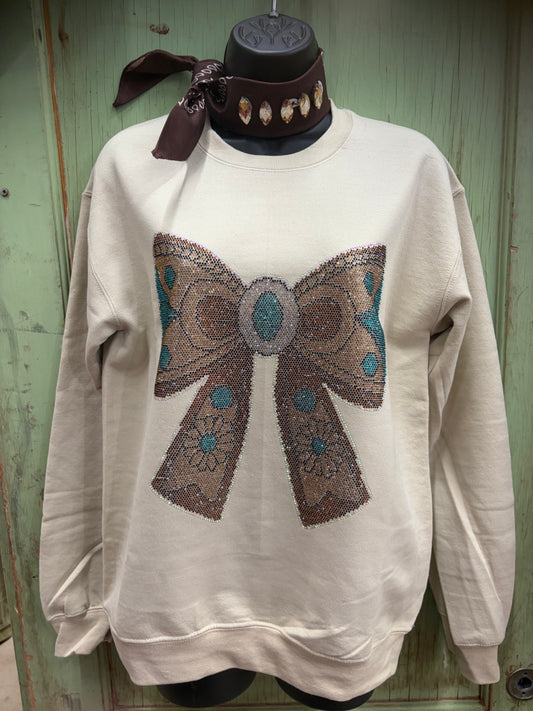 Western Crystal Bow Sweatshirts