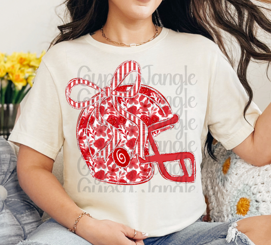 Cream Helmet Bow Tee