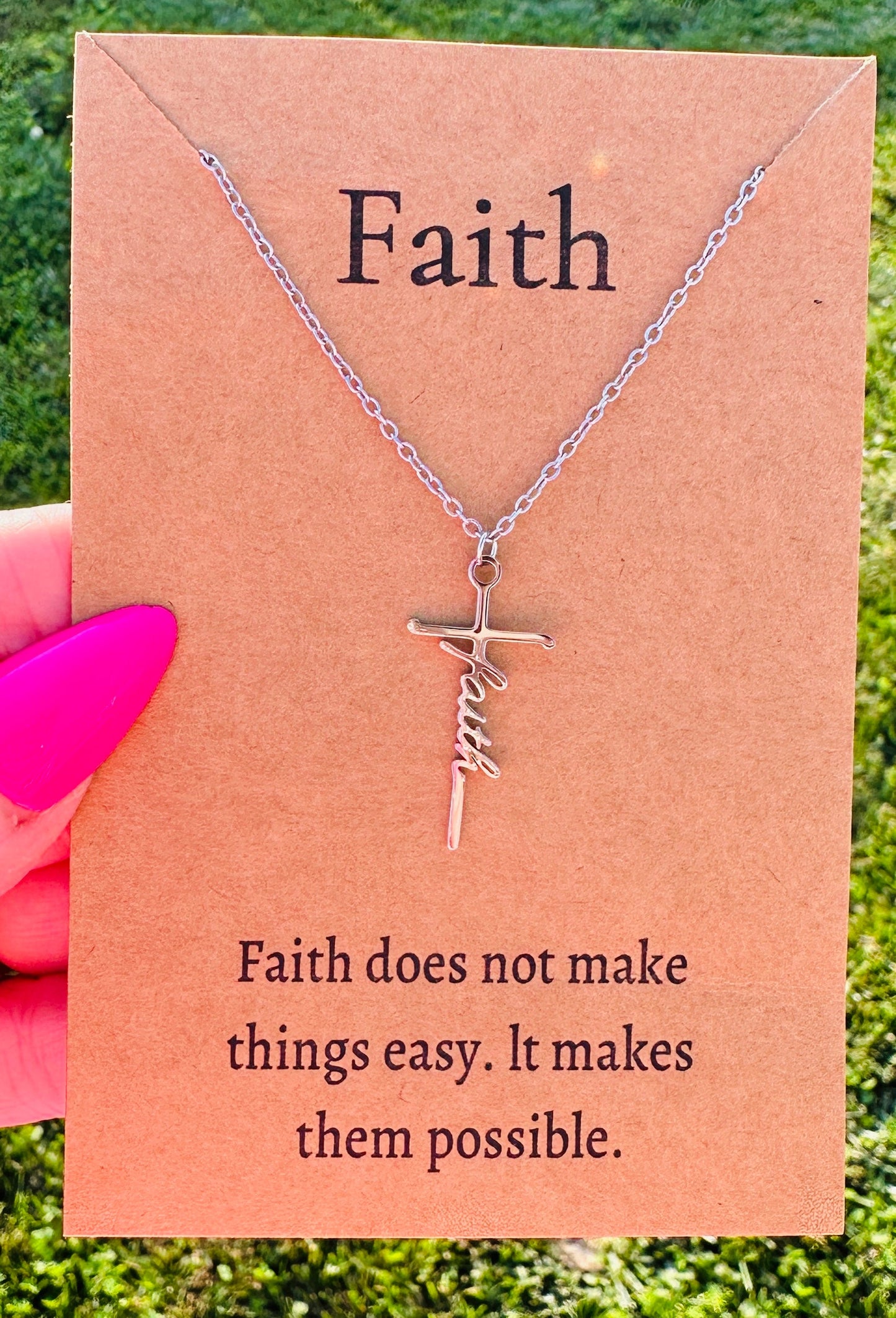 Waterproof Faith Cross Necklace