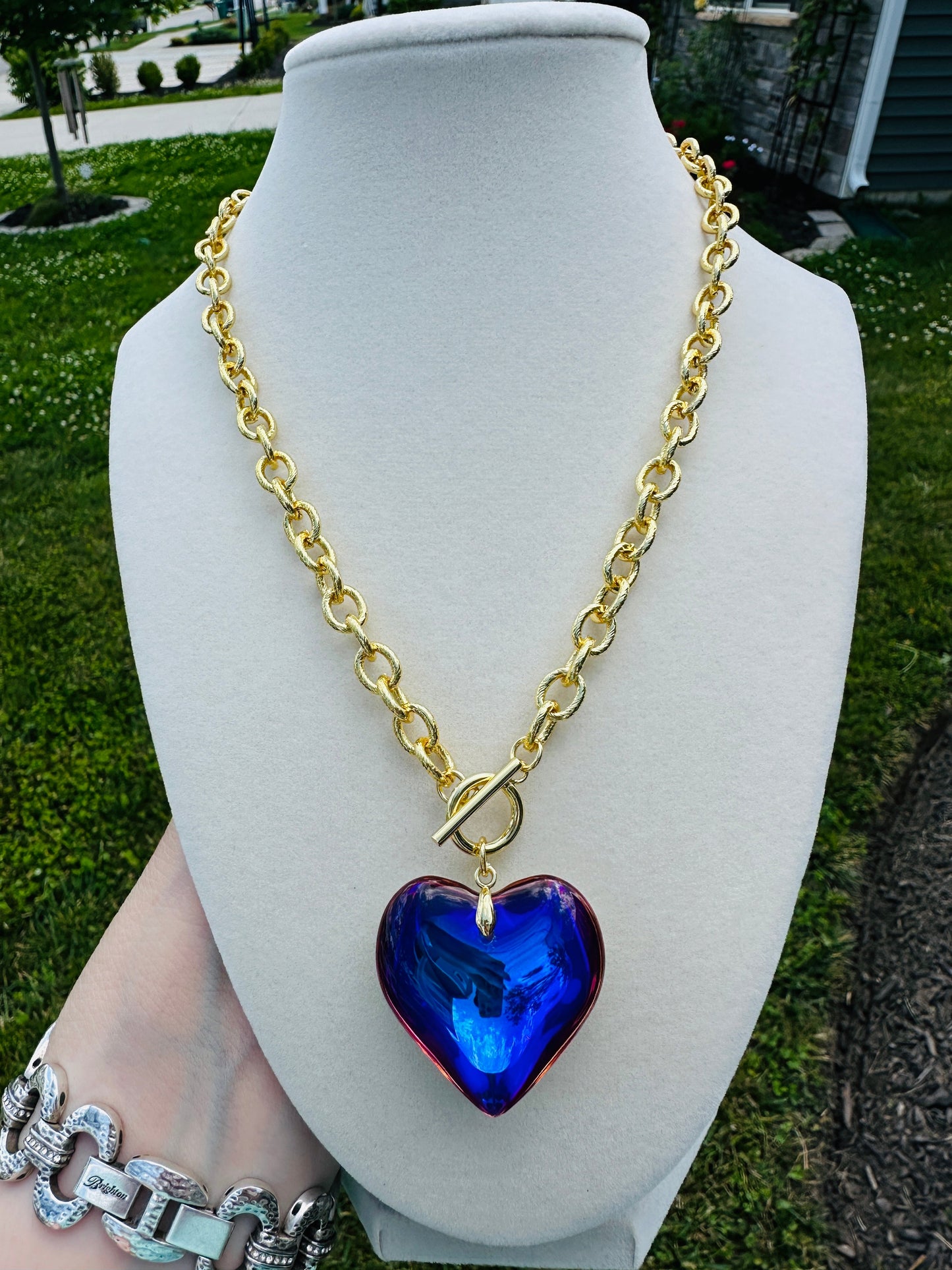Prism Heart Toggle Necklace- 5 Colors