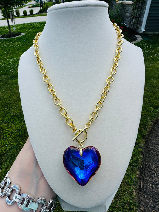 Prism Heart Toggle Necklace- 5 Colors