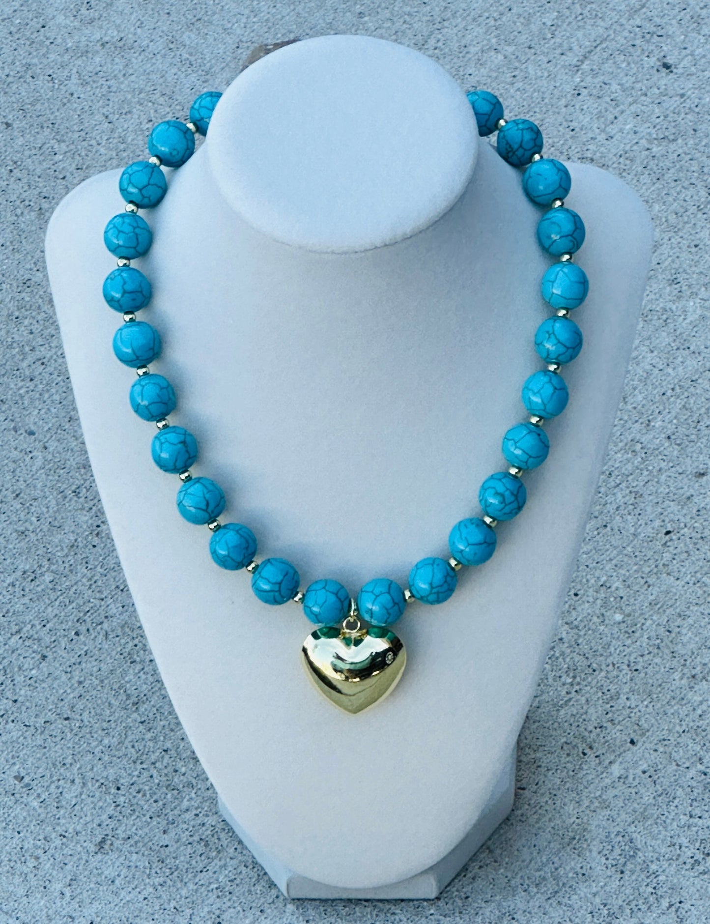Turquoise Tide Heart Necklace