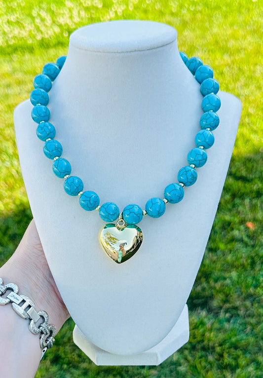 Turquoise Tide Heart Necklace