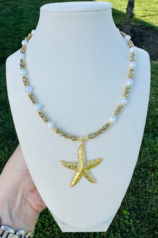 Golden Tide Starfish Necklace