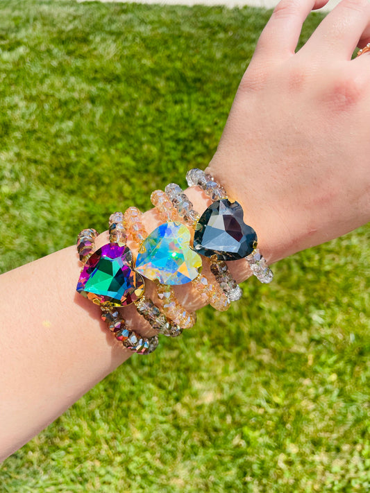 Luxe Crystal Heart Adjustable Bracelet