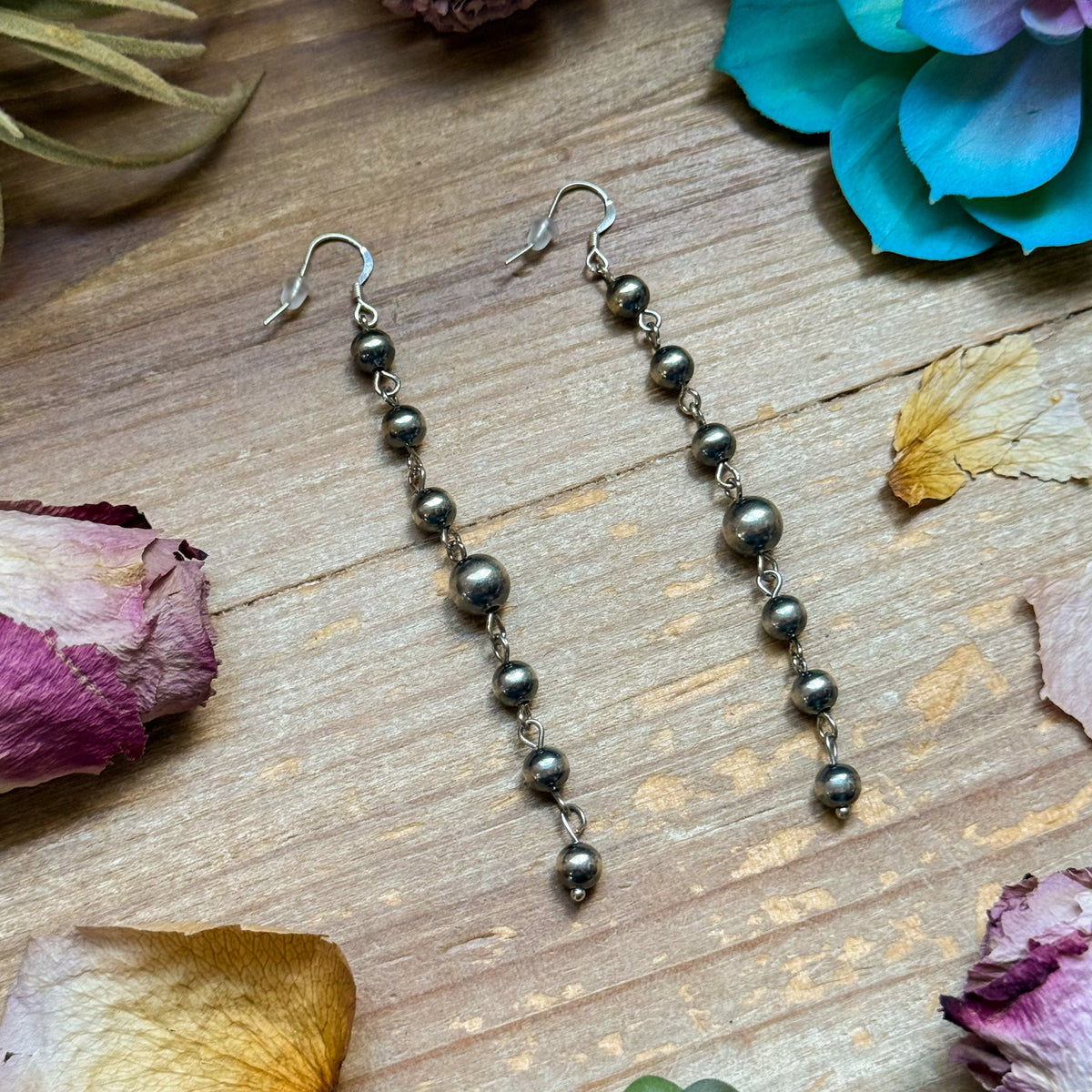 All Sterling Silver Pearls earrings dangle simple on needle
