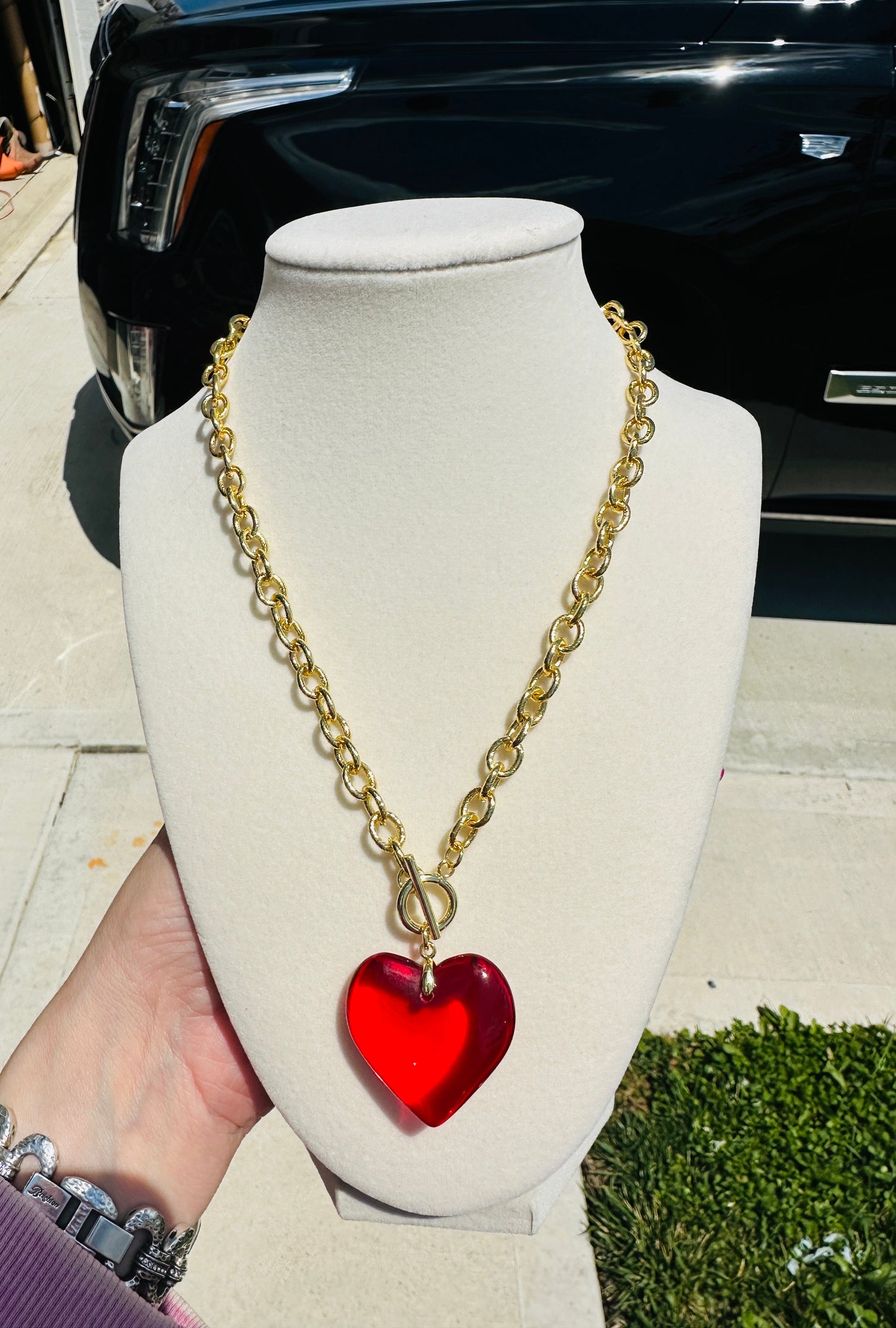 Prism Heart Toggle Necklace- 5 Colors