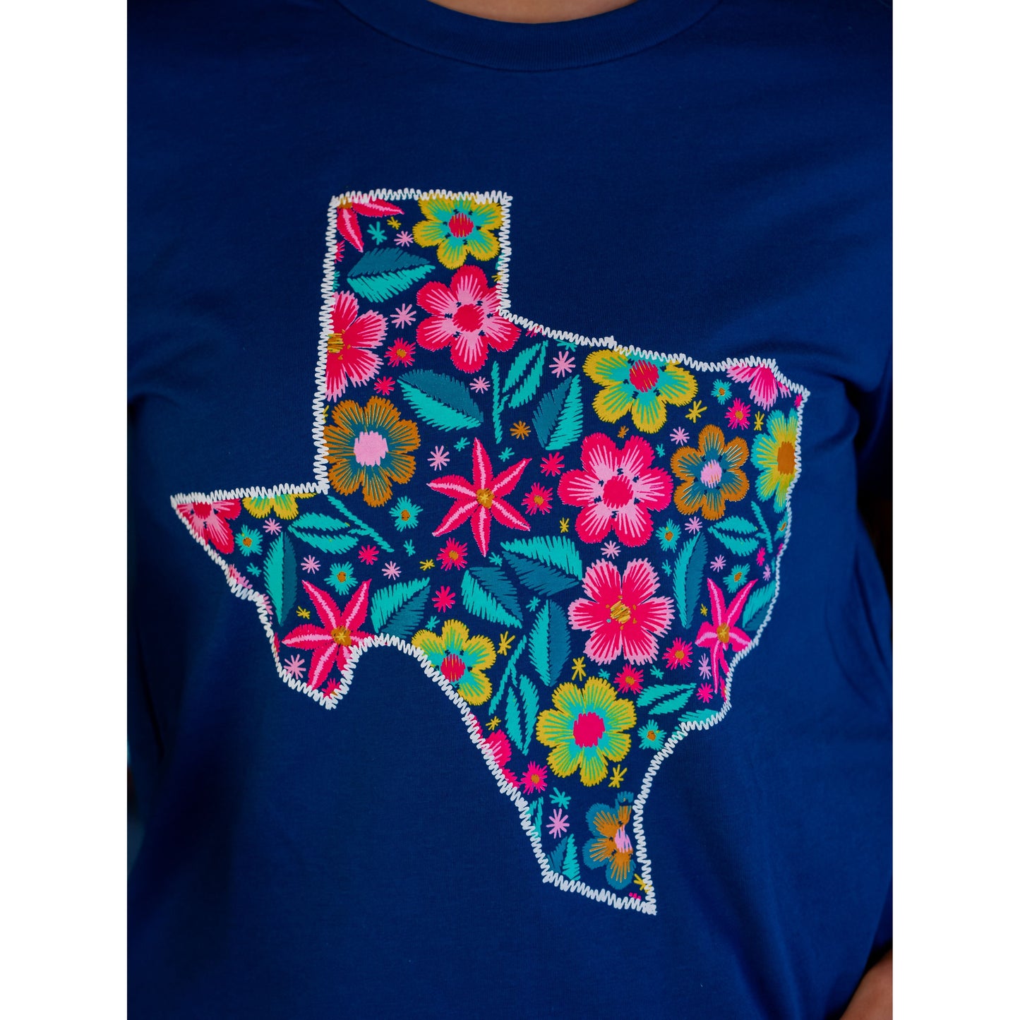 Texas Stitched Flower - Texas Tee
