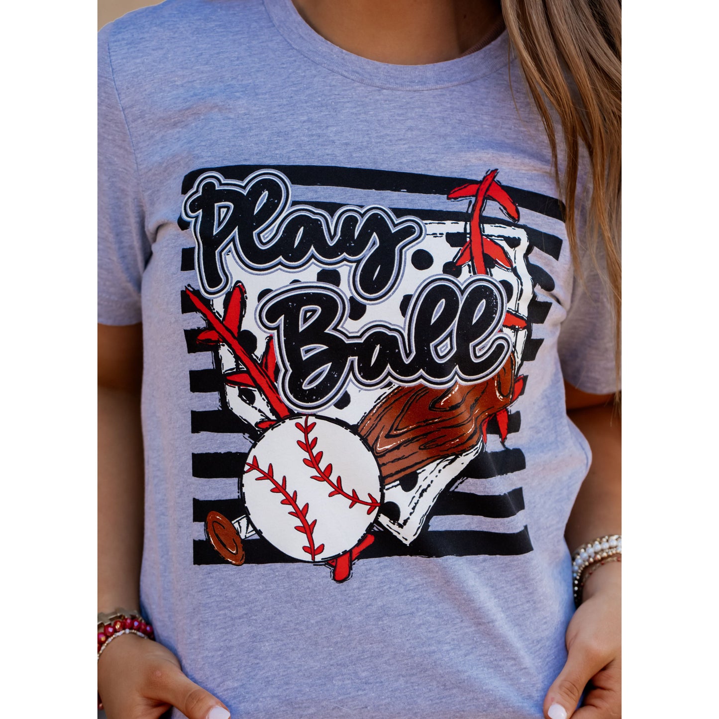 Play Ball Stripes - Baseball Tee