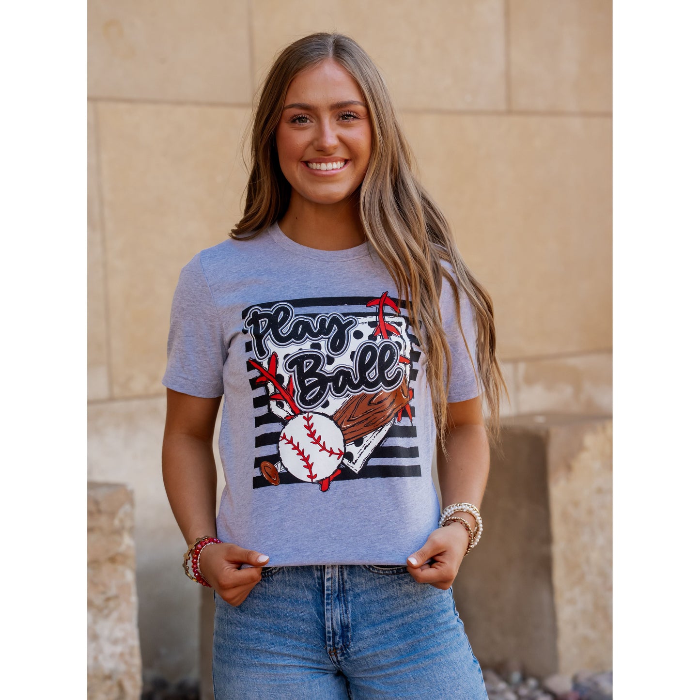 Play Ball Stripes - Baseball Tee