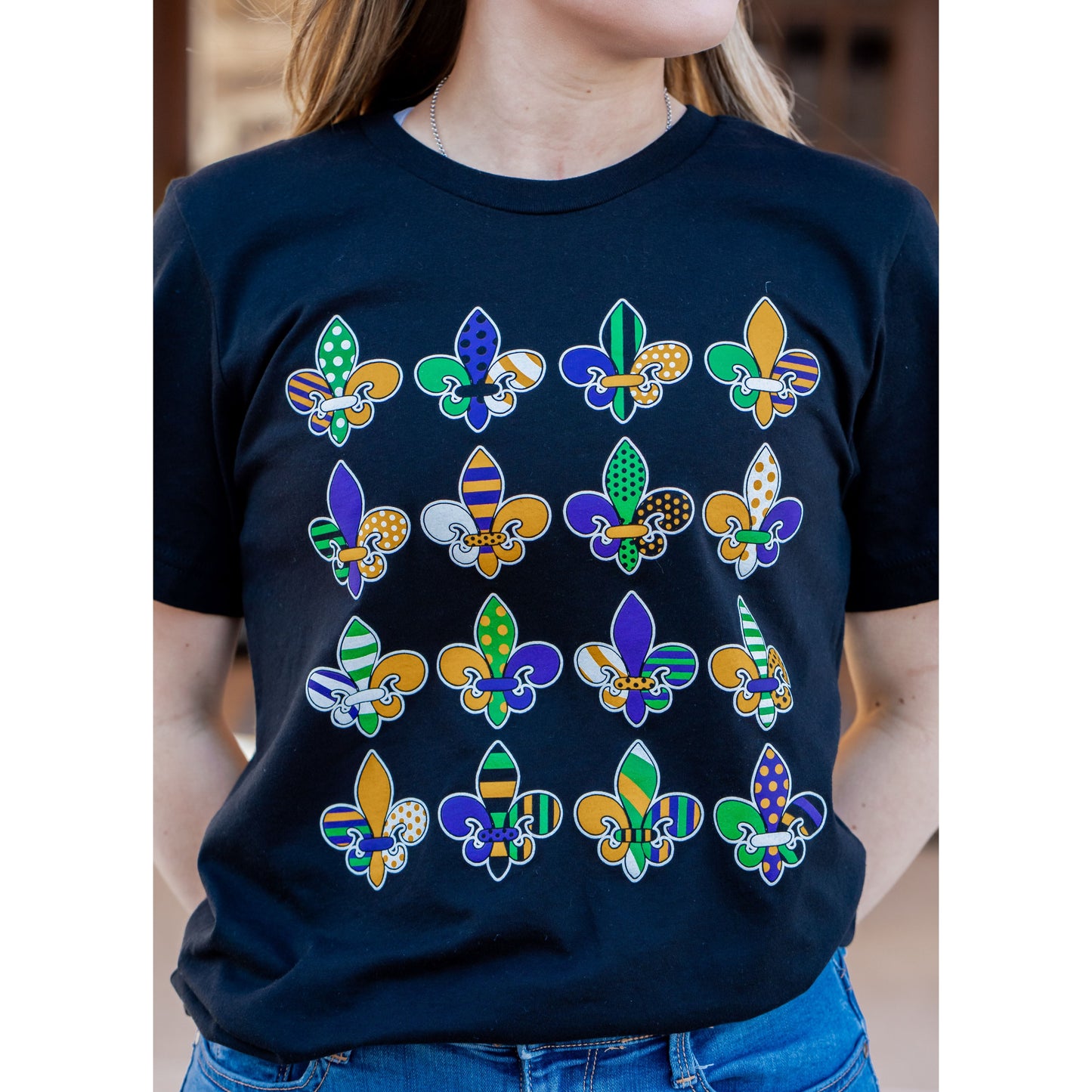 Fleur De Lis Patterned - Mardi Gras Tee