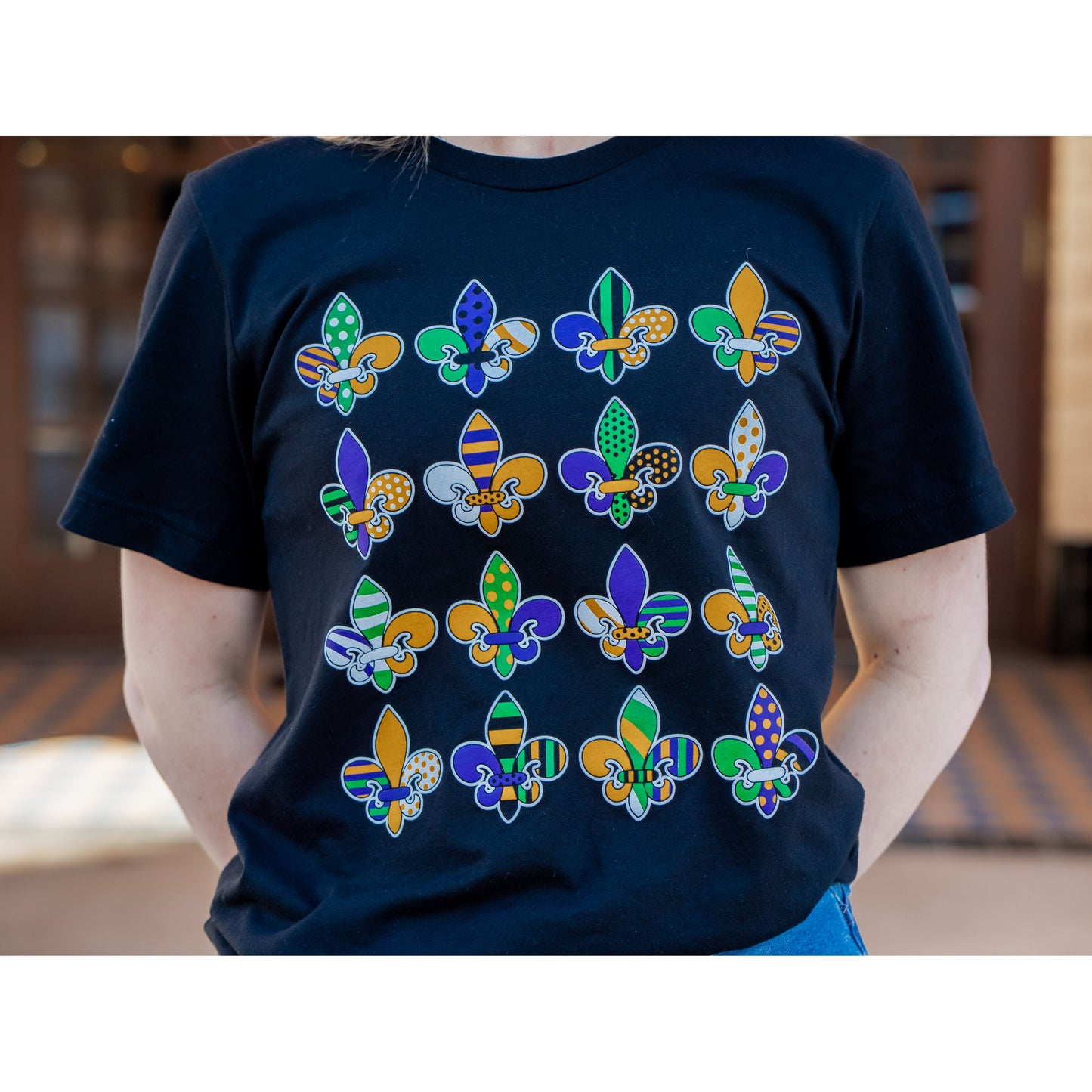 Fleur De Lis Patterned - Mardi Gras Tee