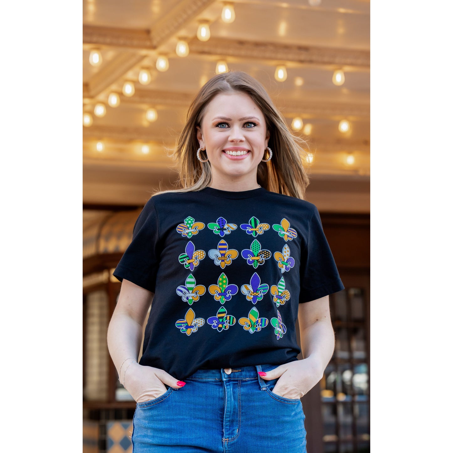 Fleur De Lis Patterned - Mardi Gras Tee