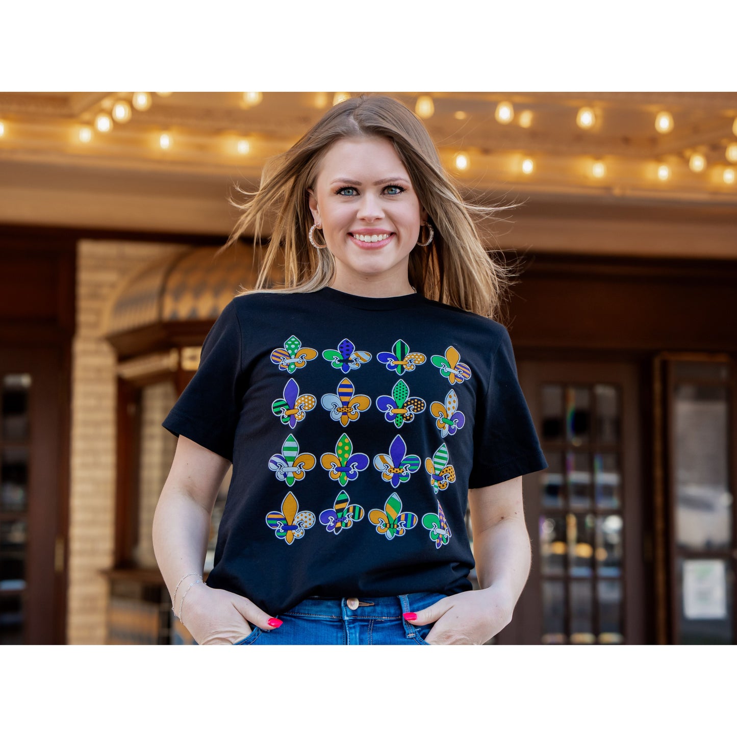 Fleur De Lis Patterned - Mardi Gras Tee