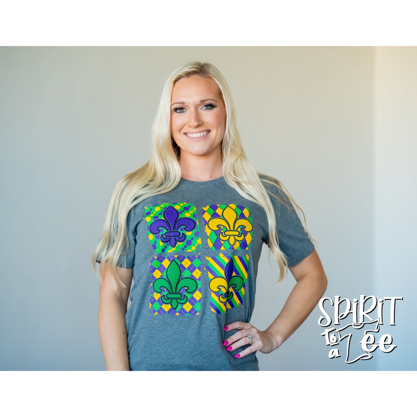Fleur De Lis Puff - Mardi Gras Tee