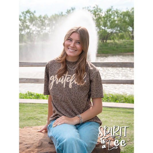 Grateful - Animal Print Thanksgiving Tee