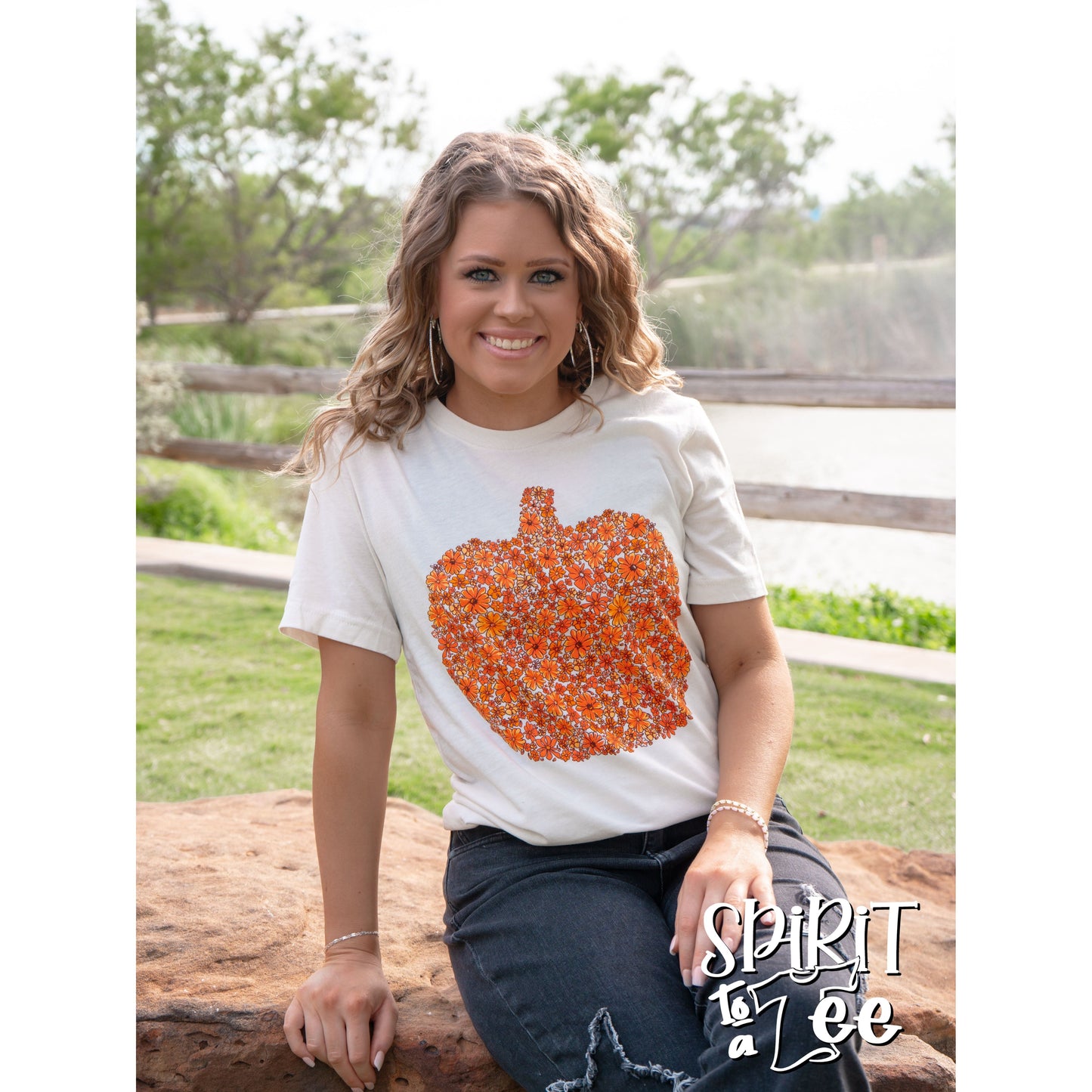 Flower Filled Pumpkin - Thanksgiving Tee