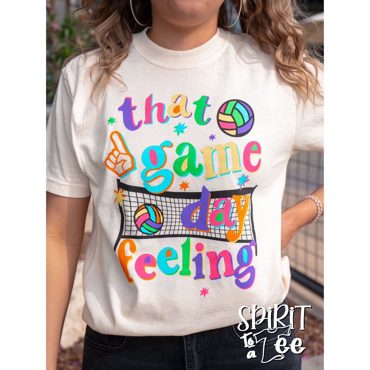 That Game Day Feeling Bright - Volleyball Tee