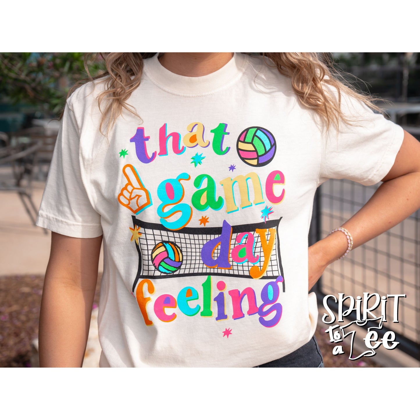That Game Day Feeling Bright - Volleyball Tee