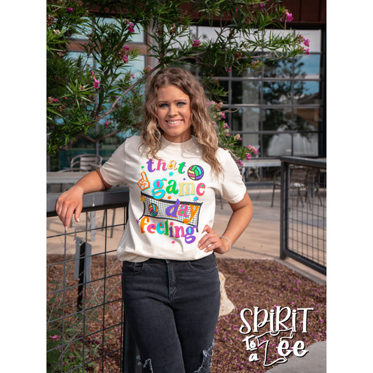That Game Day Feeling Bright - Volleyball Tee