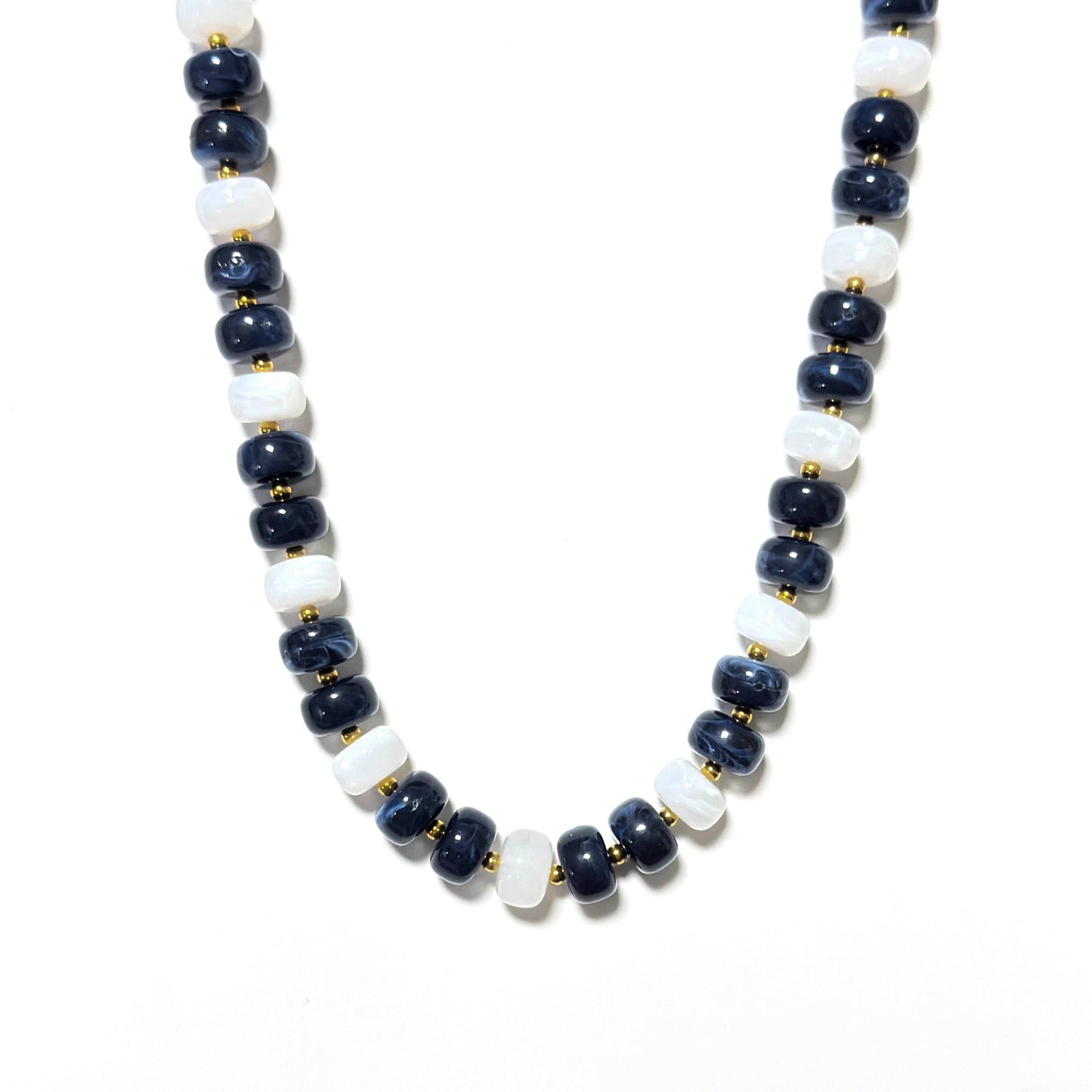 Game Day Marble Beaded Statement Necklace Waterproof